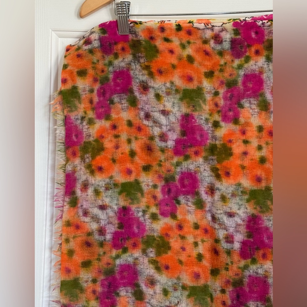 J. Crew 100% wool floral scarf